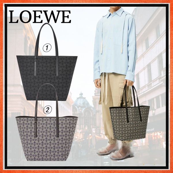 【ロエベLOEWE】T トートバッグ  アナグラム ジャカード＆カーフ 2色 B657Z73X03